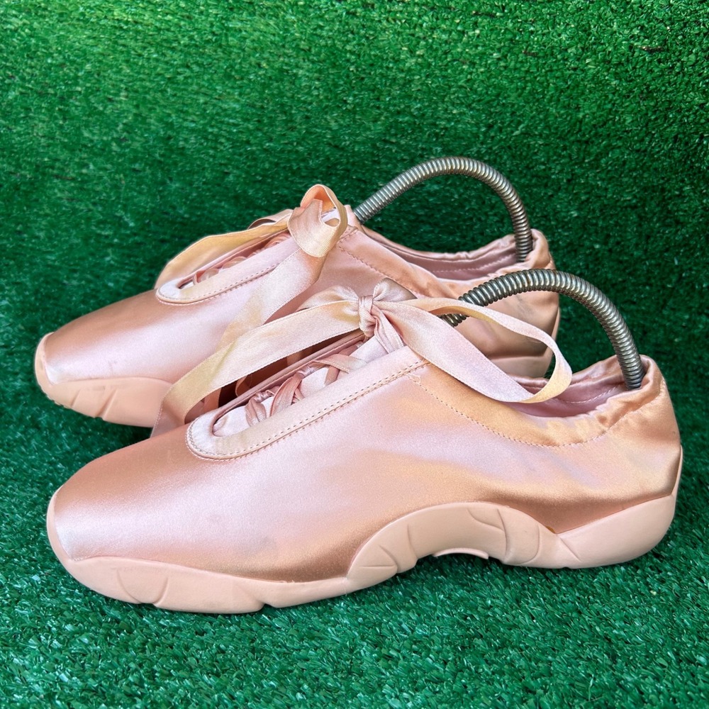 JW PEI Pink Satin Ballerina Ribbon Sneakers Ballet Flats Size 39, 8.5